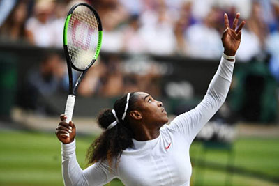 Serena Williams Serving in Tennis
