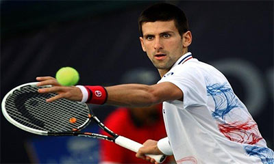 Djokovic playing tennis